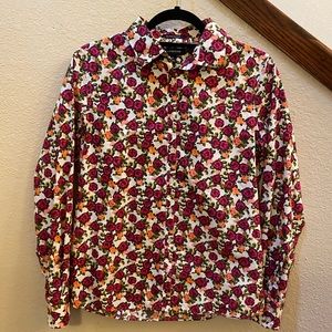 Lands’ End floral button down shirt